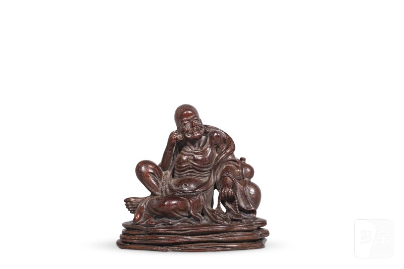 清 紫檀罗汉坐像